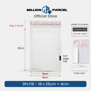MillionParcel Bubble Polymailer Bag | Polymailer with Bubble Wrap | Bubble Mailer | Bubble Envelope | Bubble Bag