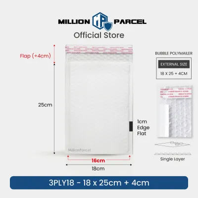 MillionParcel Bubble Polymailer Bag | Polymailer with Bubble Wrap | Bubble Mailer | Bubble Envelope | Bubble Bag