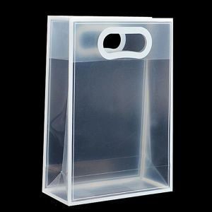 OKDEALS โปร่งใสโปร่งใส กระเป๋าถือถุงของขวัญ พีวีซีพีวีซี แบบพกพาได้ ถุงสิริของขวัญแต่งงาน งานเลี้ยงวันเกิดงานแต่งงาน ถุงใส่ของ