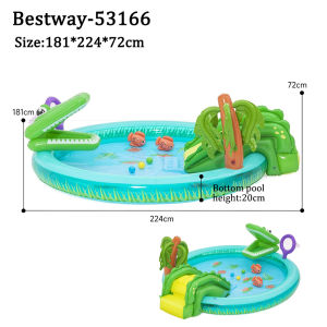 INTEX 8-shaped Dinosaur Inflatable Swimming Pool With Slide Inflatable Ball And Ring