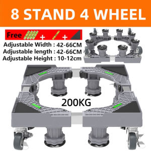 Dasar Universal Tahan Air Dan Tahan Lembab Dapat Disesuaikan Alas Mesin Cuci Kaki Mesin Cuci Anti Geta Roda Kulkas Dudukan Kulkas