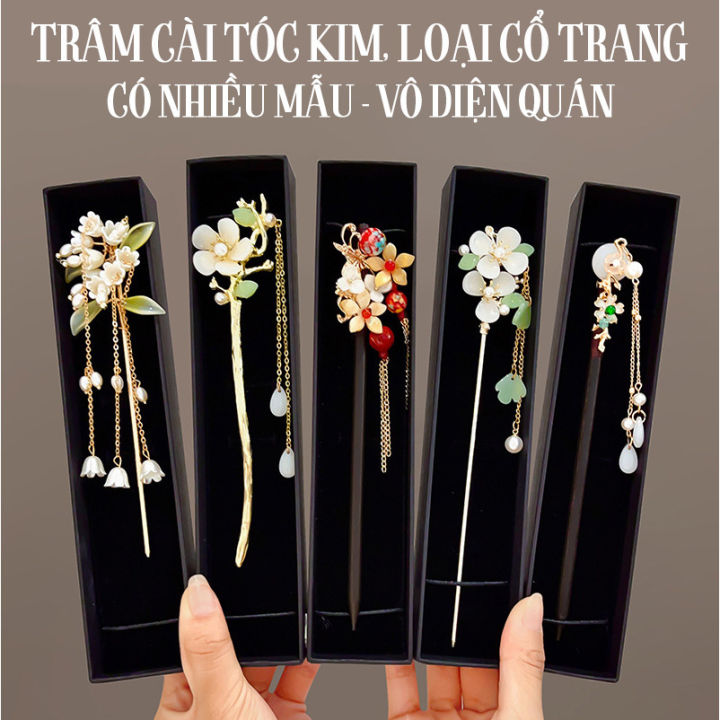 [ 40 Mẫu ] Trâm Cài Tóc Kim Loại Cổ Trang Phong Cách Tiên Hiệp Tua Rua ...