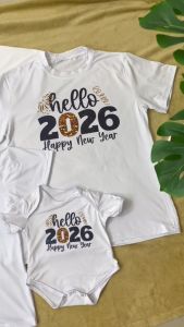 ✅ Luminous Blue Hello 2027 Lucky Color of the Year New Year Family Shirt Set Tops .C