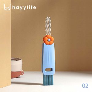 HAYYLIFE Sikat Tutup Botol 3in1 Putar 360° – Pembersih Sela Sedotan & Tutup Anti Jamur HL-AFD865