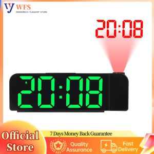 Contemporary Projection Alarm Clock with Brightness Adjustment for Bedroom and Living Room Decor Compact and Modern Bedside Clock with Night Light