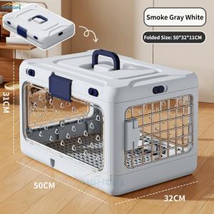[SG Seller]Foldable Collapsible  Travel Carrier Crate Multi Ventilation Portable Airline Approved Cat Transport
