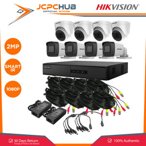 Hikvision Kit 8 Cameras 8 Channel DVR 4 Dome and 4 Bullet Camera 8 18M siamese cable CCTV Set Package Security System