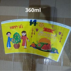 Ly giấy tết cốc giấy tết mang không khí tết Việt về quán hoa văn đẹp chắc chắn 300 360 480 660ml