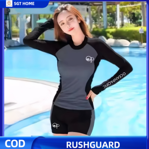 Goodluck Rush Guard for Women Long Sleeve Swimsuit Spandex Swimwear Summer 25-27 FreeSize Rushguard