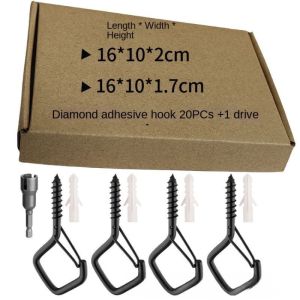 20pcs Sekrup Pengait Skrup Gantungan Anti Jatuh Cantolan Sekrup Screw Hook Dengan Alat Skrup Kait