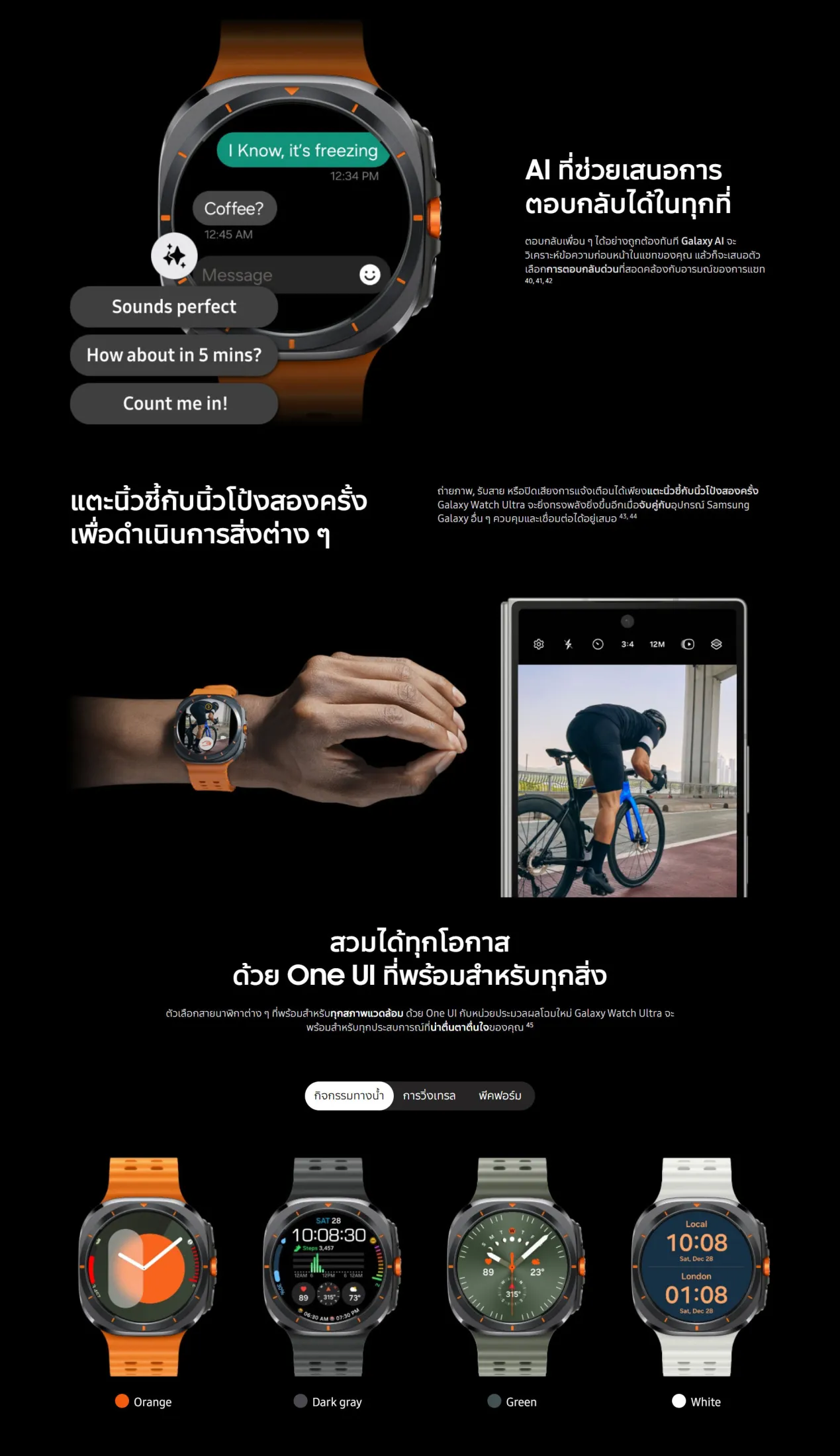 Samsung Galaxy Watch Ultra สมาร์ทวอทช์ไทเทเนียม 47mm ระบบ LTE สี Titanium Gray  สี Titanium Silver  สี Titanium White