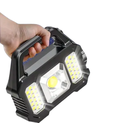 【SG Stock】 Solar Work Light Portable Camping Light Handheld Emergency Lamp Floodlight Flashlight Spotlight SOS Warning Light Outdoor Waterproof Light USB Rechargeable Mobile Power Lamp for Camping Outdoor Working