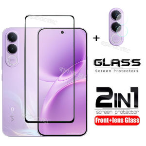 VIVO V70 FE 5G 2 in 1 Screen Protector+ Protector Full Cover Full Glue VIVO V70FE Tempered Glass Film Protection With Camera Flim Protection