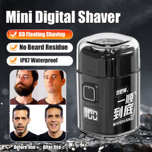 💕Mini Steel Cannon💕Digital Display Electric Shaver Mens Shaver Portable Household Beard Shaver