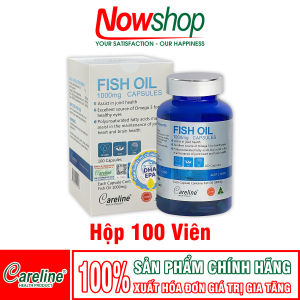 Omega 3 DHA EPA Fish Oil 1000mg Careline Úc Viên Dầu Cá Tốt Cho Mẹ Bầu Bổ Não Sáng Mắt Bảo Vệ Tim Mạch Chính Hãng
