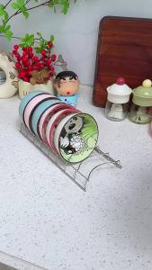 SXH Stainless steel dish storage organizer countertop draining rack kitchen storage rack bowl rack dish storage holder FF