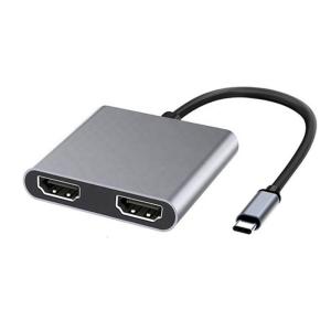 Đôi Bộ chuyển đổi HDTV 4K @ 30Hz USB C để màn hình Bên ngoài Loại Bộ chuyển đổi C để HDTV Splitter cho đôi màn hình