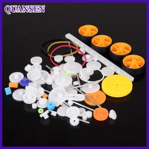 QUANSEN 78pcs กระปุกของเล่นหุ่นยนต์มอเตอร์พลาสติกเกียร์ DIY รุ่นอุปกรณ์เสริม
