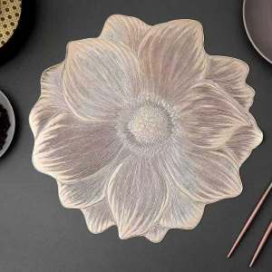 PVC Waterproof Flower Mats Elegant Lotus Placemat Set Placemat Dining Table