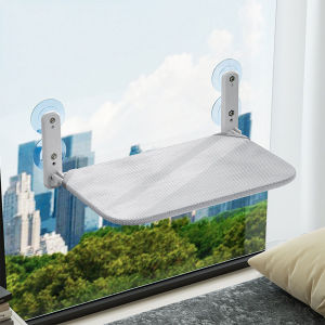 [ยิ่งซื้อ ยิ่งคุ้ม] ที่นอนแมวติดกระจก เปลแมวแบบแขวน พับได้ มีจุกสุญญากาศ ขนาด 51.5x29cm