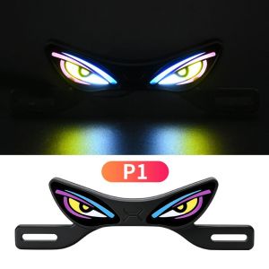 NOBLELYN Waterproof Motorcycle Led Demon Eye Light Anti Reverse Warning Strobe Mode Eye Turn Signal Light Rear Warning Lamp Car Decorative Tool