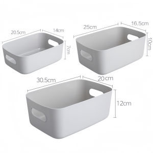 【SG Stock】3-Size Plastic Storage Basket with Handle Multi-Purpose Organizer Bin