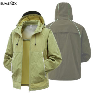 EUMERGX Mens Womens Trekking Windbreaker Summer Sun Protection Waterproof Lightweight Jacket Fishing Climbing Hiking Coat2026