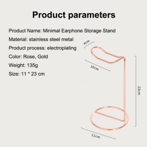 1pcs Metal Minimalist Desktop Headphone Stand Holder Integrated Forming Electroplating Crafts Home