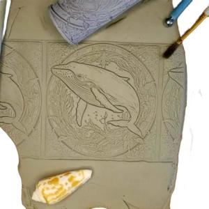 Clay Texture Roller Clay Tile Roller Clay Embossing Tool Bird Ceramic Printing Roller for Pottery and DIY Crafts