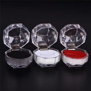 [fenggongshuode] Clear Acrylic Jewelry Gift Box for Ring Holder Wedding Engagement Present New