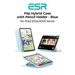 ESR iPad 11 (2025) | iPad Air 13 (2024/2025/2026) | iPad Air 11 (2024/2025/2026) | iPad Air 5/4 Flip Hybrid Case w/ Pencil Holder