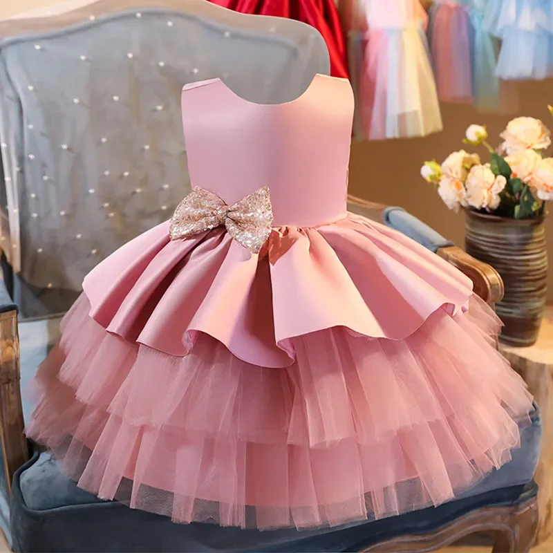 MQATZ Infant Ball Gown Dress 1st Birthday Dress For Baby Girl