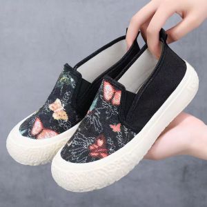 New WomenS Canvas Shoes With Soft Soles Slip-On Fisherman Shoes Thick-Soled Low-Top Cloth Shoes Non-Slip Wear-Resistant Breathable Casual And Stylish