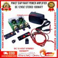 Paket Siap Rakit Power Amplifier DC 12Volt Stereo 100Watt Miniatur. 