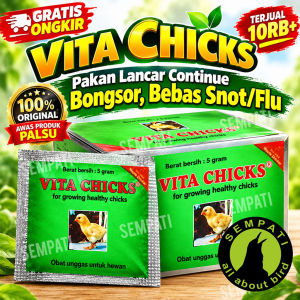 SEMPATI Vita Chicks Medion 5gr Vita Chick Vitachicks Vitamin Anak Ayam DOC Pertumbuhan Perkembangan Nafsu Makan Anak Ayam Broiler Kampung Bebek Itik Burung Unggas Bongsor Bobot BB Berat Badan Up Naik