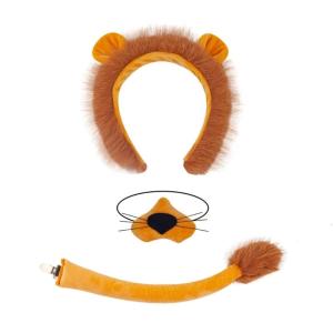 Kids Lovely Lion Cosplay Set Lion Ears Headband Tail Lion Paws Gloves Bowtie Tutus Skirt Halloween Fancy Dress Costume