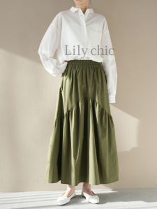 JJ Closet กระโปรงยาวทรงเอ มีซับใน ใส่สบาย ไม่อึดอัด ใส่เที่ยว ผ้าฝ้าย คุณภาพส่งตรงจากญี่ปุ่น