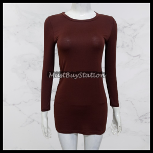MBS 1081 Size S - XL Muslimah Inner Labuh Long Sleeve (Material Stretchable)