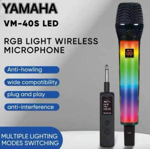 YAMAHA VM-40S/VM-80S LED Professional Handheld Wireless Unidirectional Dynamic Microphone With RGB Light And Built In Rechargeable Battery