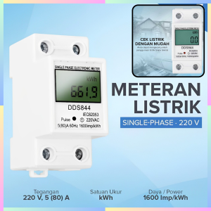 FAST DELIVERY DIANQI Alat Pengukur Meteran Listrik Digital Din Rail kWh Meter Single Phase 220 V