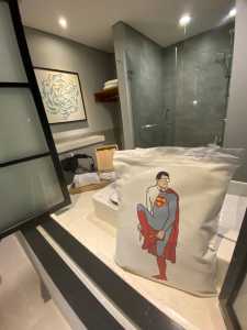 Totebag Premium Kanvas Drill Superman Real Pict Penutup Resleting