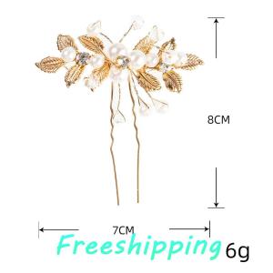 baoxue Ancient Retro Flower Leaf Hair Clips U-Shaped Hairpin Ancient Style Hanfu Accessories Wedding Performance Small Hairpin Bridal Headwear