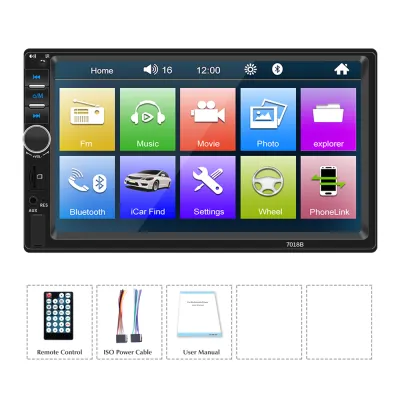 7018B Head Unit Double Din 7 Inch Bluetooth Audio Car MP5 Player Screen Radio Dan Kamera Mundur