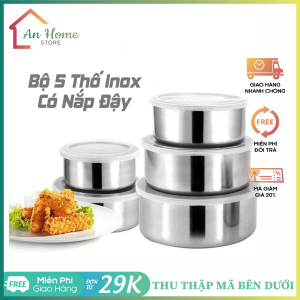 [SIÊU RẺ] Bộ Thố Lạnh Inox 5 Món ANHOME  Bộ 5 Hộp Đựng Thực Phẩm Inox Có Nắp Đậy Cao Cấp