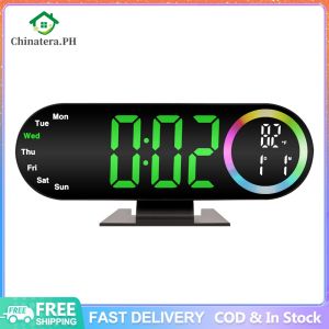 LED Desk Alarm Clock with USB Powered Digital Alarm Clocks Modern Electronic Clocks for Heavy Sleepers Adults Teens Kids Seniors