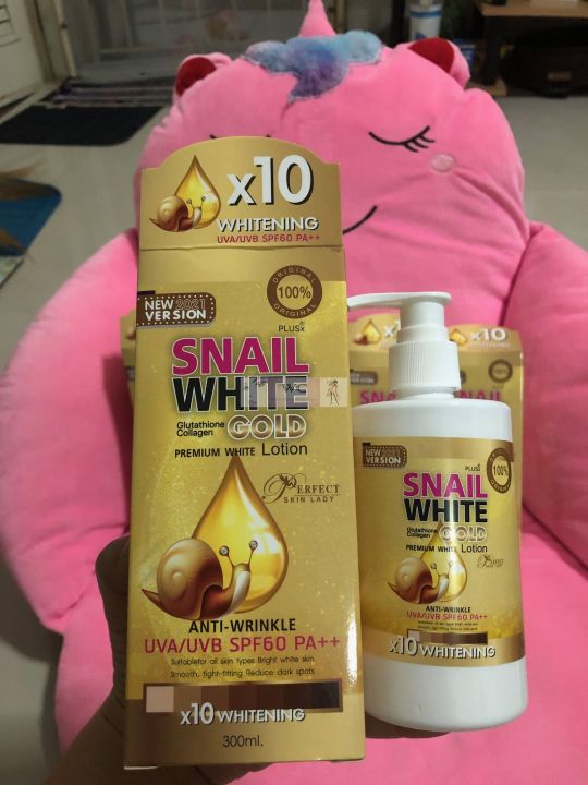 SNAIL WHITE GOLD GLUTATHIONE COLLAGEN X10 WHITENING LOTION 300ML.  (PREMIUM WHITE) - AUTHENTIC FROM THAILAND Perfect Skin Lady Lotion Vitamins  Ahas Whitening Lotion - Lazada | Lazada PH