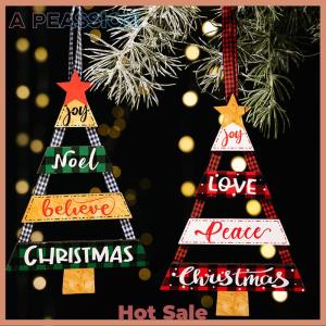 [A Peassion]💖[HOT SALE]🎈🎈 Wooden Sign Christmas Sign Wall Hanging Christmas Tree Wall Art Colourful Wall Decoration Christmas Tree Decoration