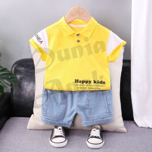 SETELAN KAOS ANAK LAKI LAKI BERKERAH LENGAN PENDEK / SETELAN ANAK LAKI LAKI LENGAN PENDEK MODEL POLO WARNA KUNING