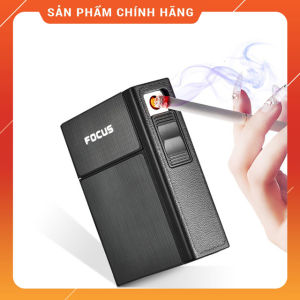 Hộp Qụet Bật Lửa Sạc Điện USB Kiêm Hộp Đựng 20 Điếu Focus YH035A Nhỏ Gọn Đẹp Độc Lạ - Dùng Gas Cao Cấp