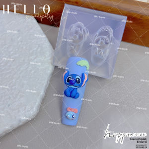 Khuôn Gấu stitch silicon làm nail nghệ thuật